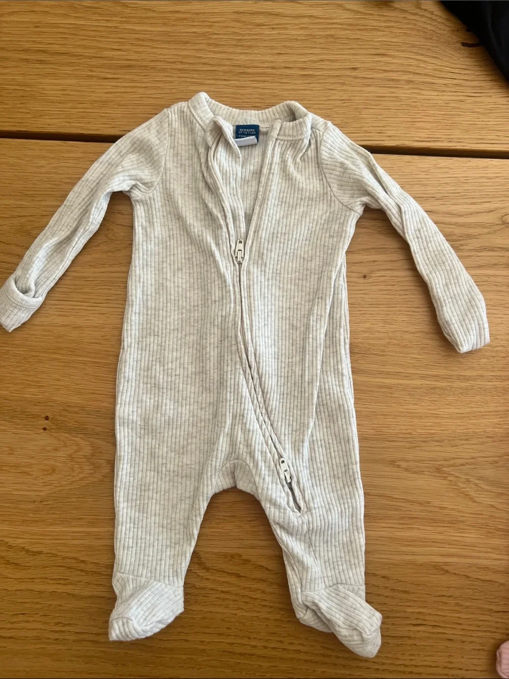 Old Navy Ribbed Zip Footed One-Piece Set in Pink and Cream